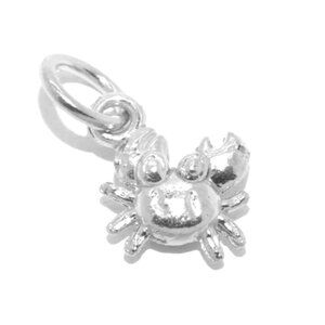 .925 Tiny Crab Sterling Silver Pendant Charm